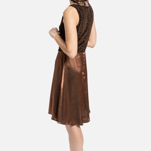 90s Copper Metallic Dress S image 4