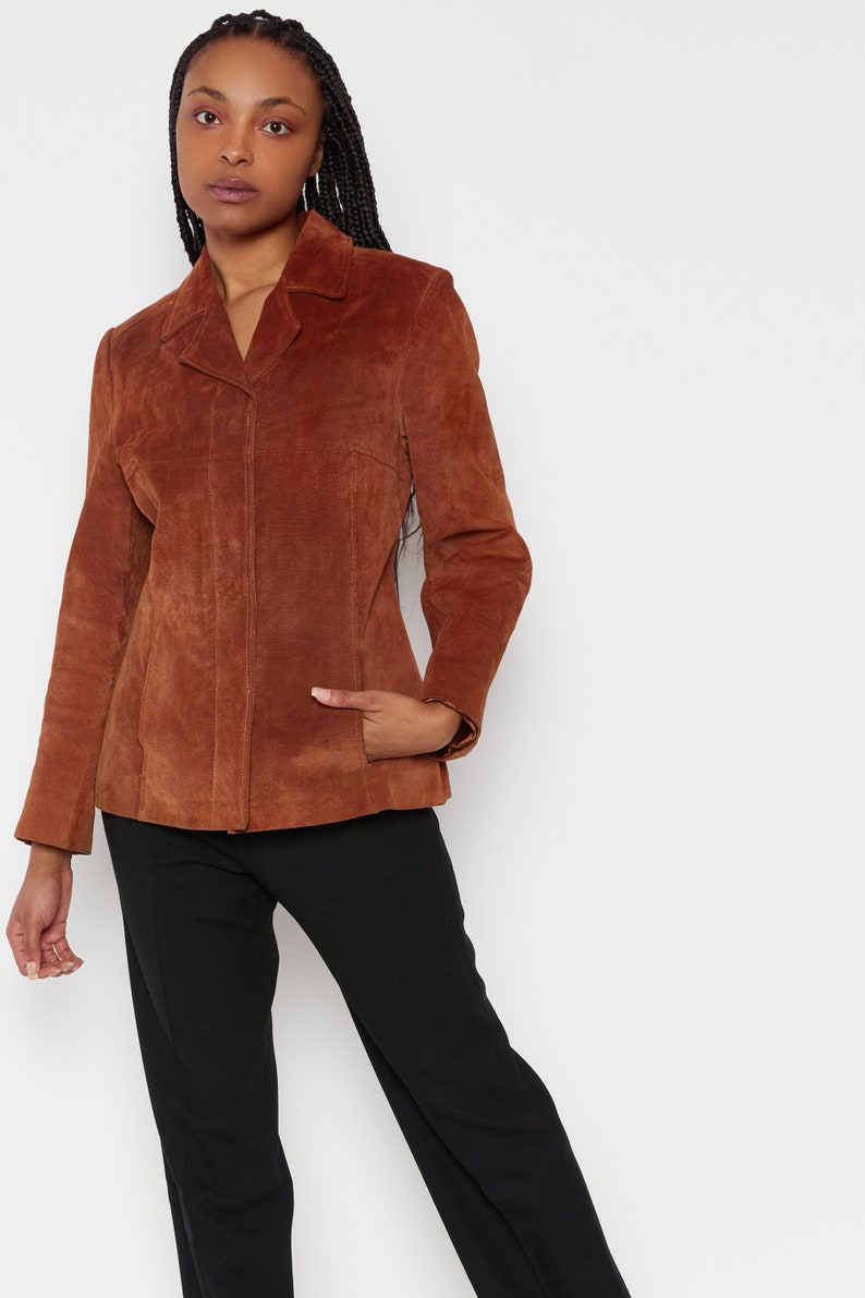 80s Whiskey Structured Suede Jacket S image 5