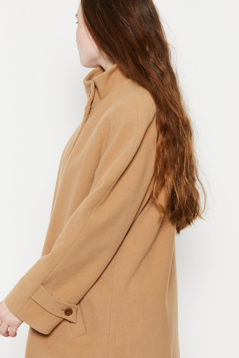 80s Camel Wool Funnel Coat M/L image 6