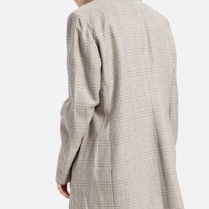 90s Grey Plaid Wool Coat L image 8