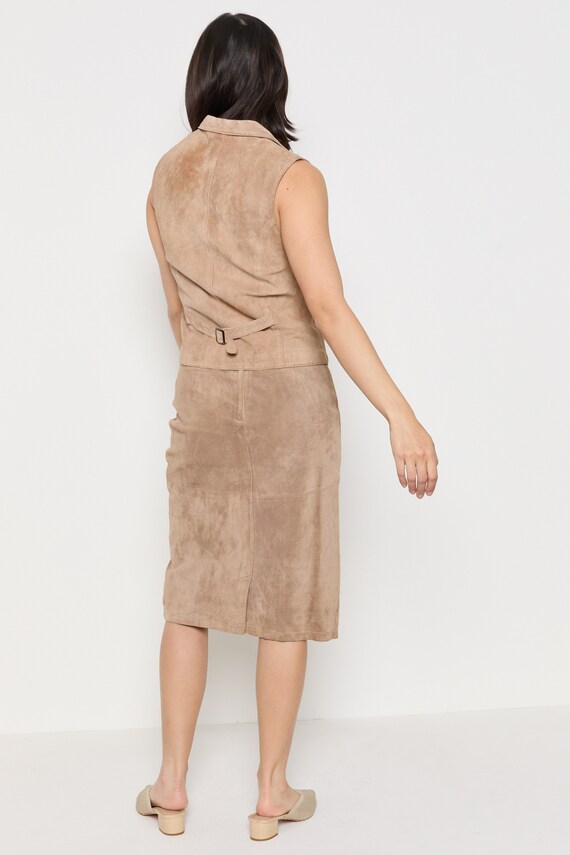 Limited Collection Women's Plus Size Beige Brown Faux Suede Mini Skirt Size 22-24 | Polyester/Elastane