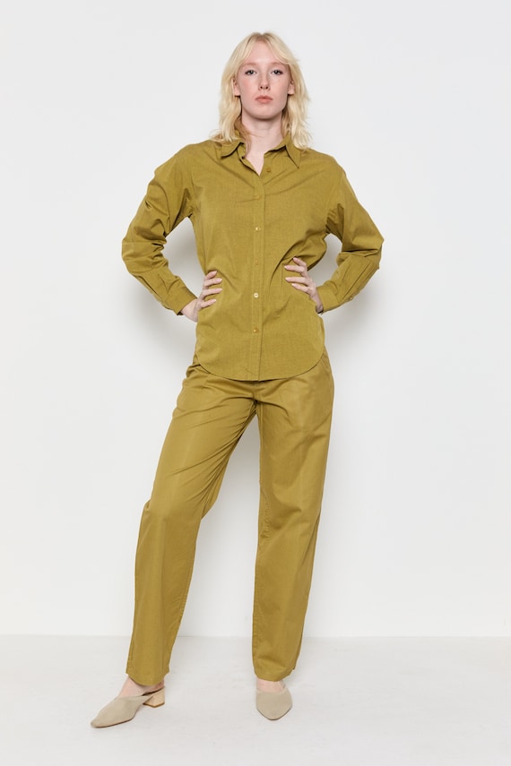 80s Chartreuse Classic Pleated Trouser M