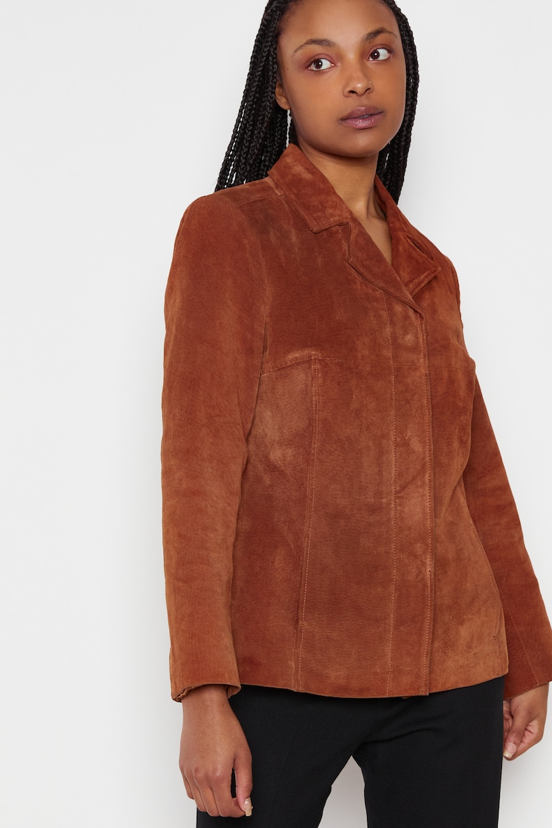 80s Whiskey Structured Suede Jacket S image 2