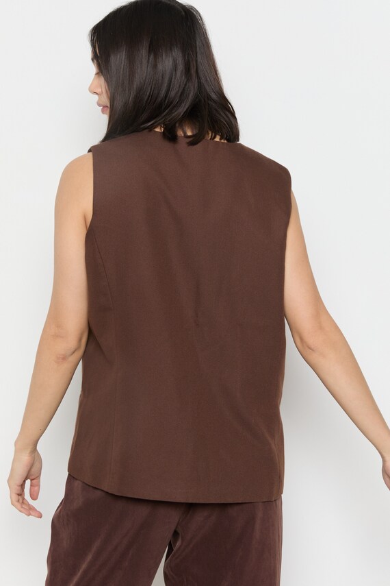 90s Chocolate Minimal Vest XL - image 6