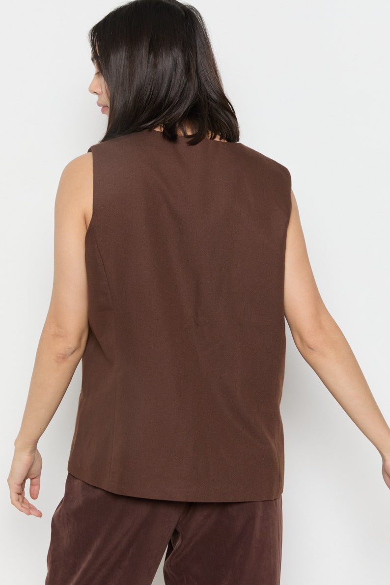 90s Chocolate Minimal Vest XL image 6