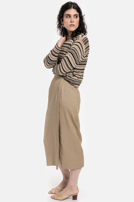 70s Tan Woven Skirt S - image 3