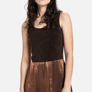 90s Copper Metallic Dress S image 2