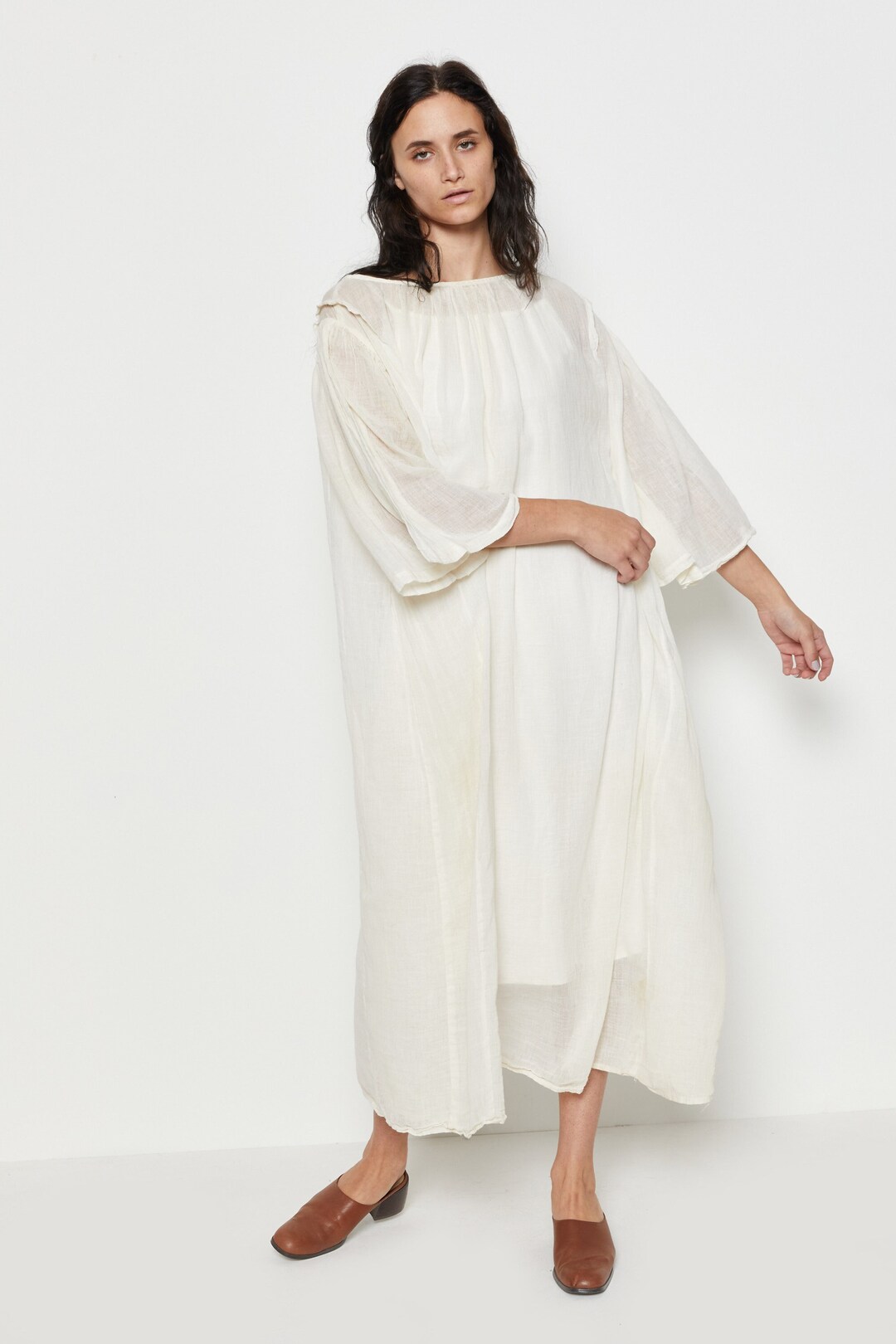 Antique White Gauze Under Dress XL Etsy