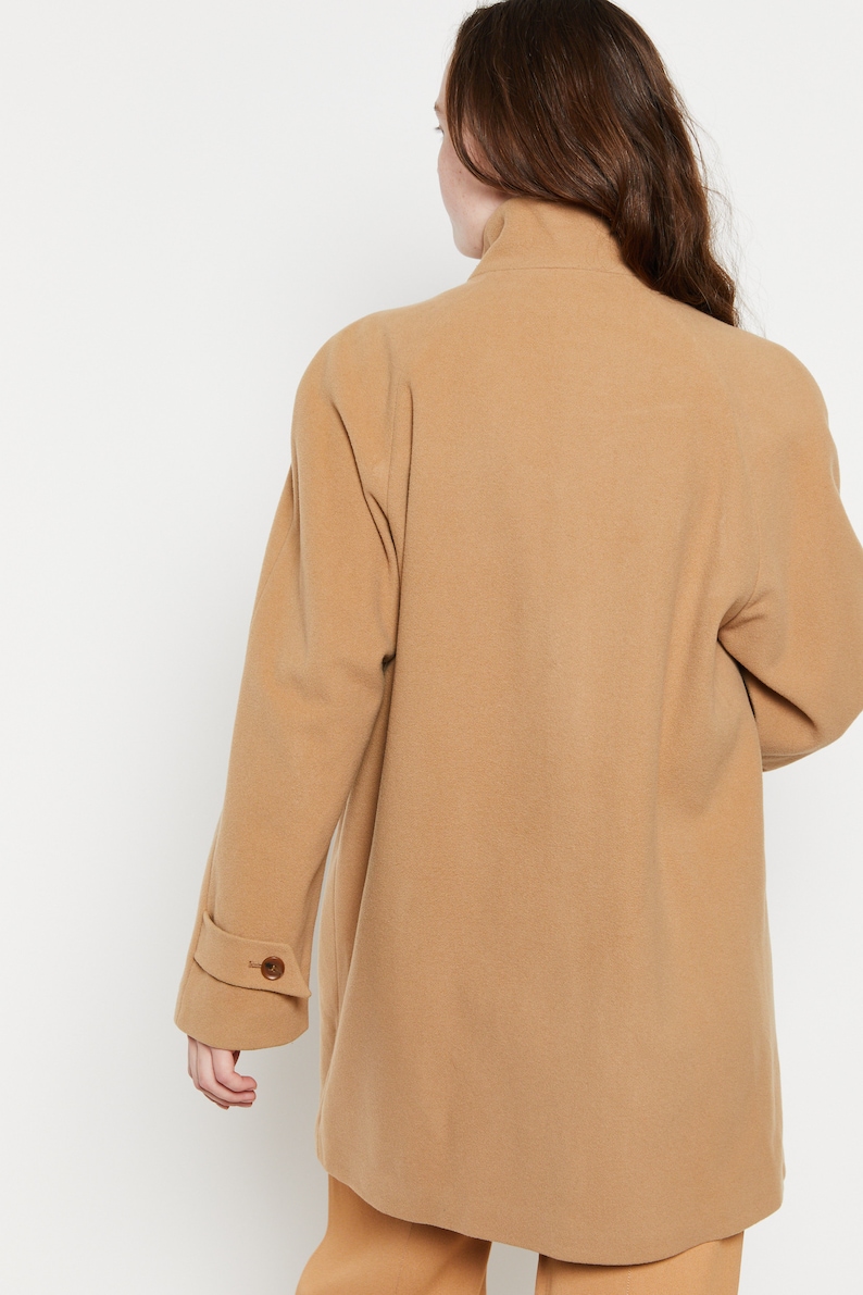 80s Camel Wool Funnel Coat M/L image 8