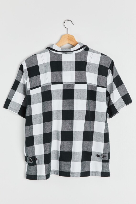00s B&W Check Button Down Top XL - image 9