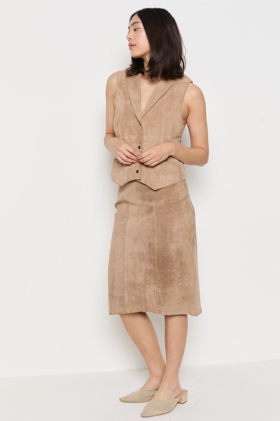 70s Tan Suede Vest S - image 9