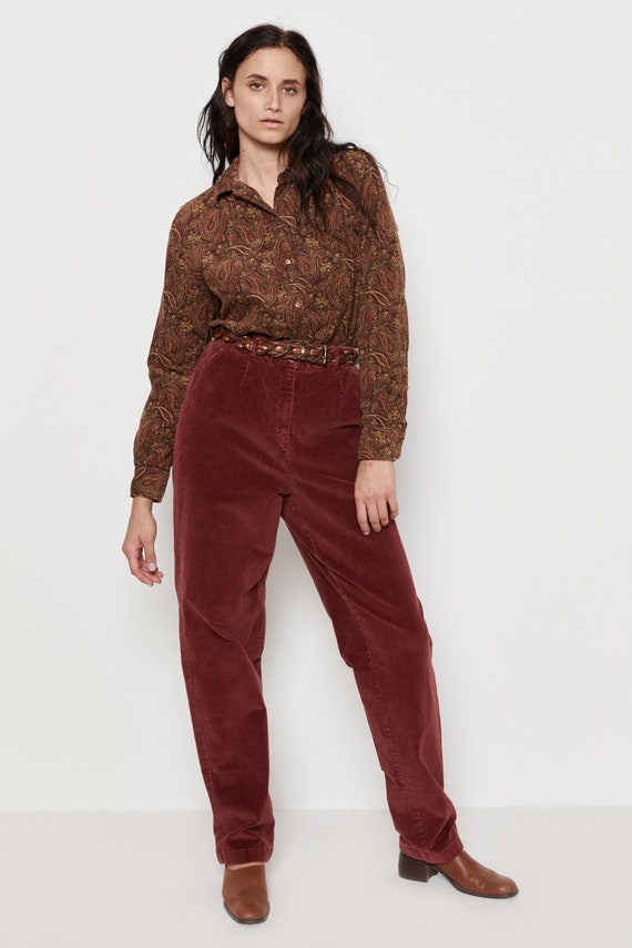 90s Wine Corduroy LL Bean Pants M