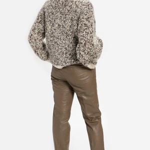 80s Taupe Leather Trousers XS image 7