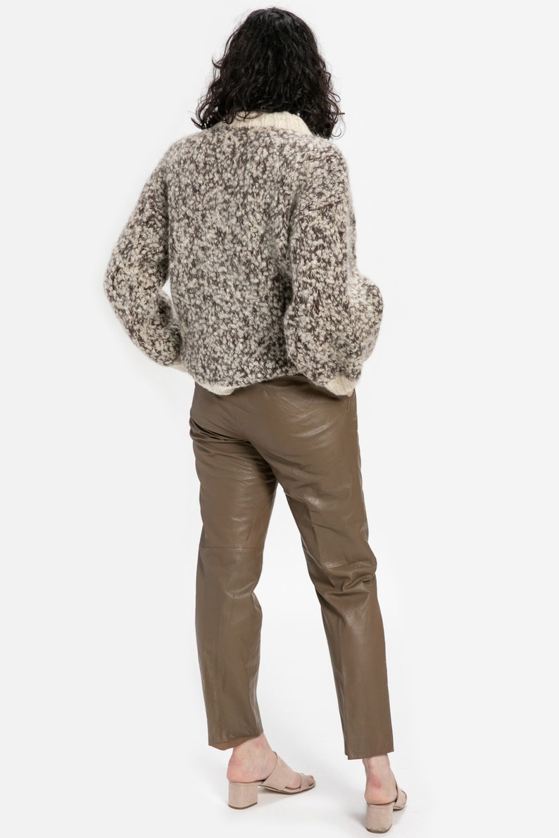 80s Taupe Leather Trousers XS image 7