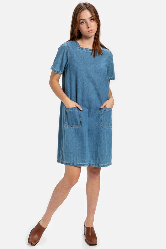 90s Denim Tent Dress M