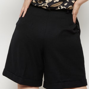 90s Black Wool Pleated Shorts S image 8