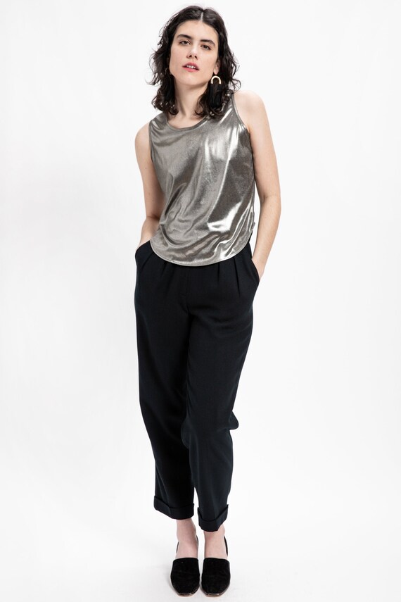 liquid silver tank top