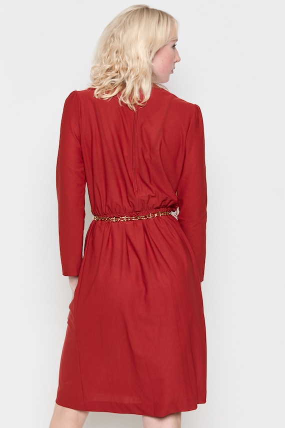 70s Scarlet Drape Asymmetrical Dress S/M - image 7
