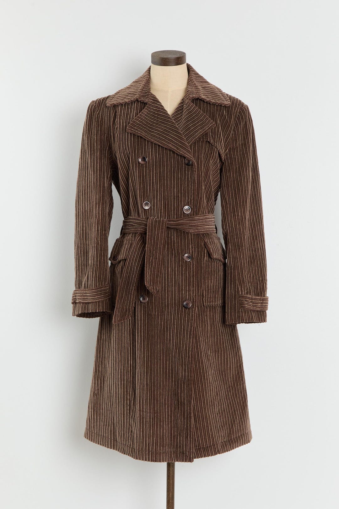 Small Brown Corduroy 70s Trench main image 1