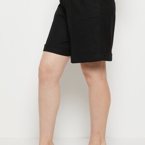 90s Black Wool Pleated Shorts S image 10