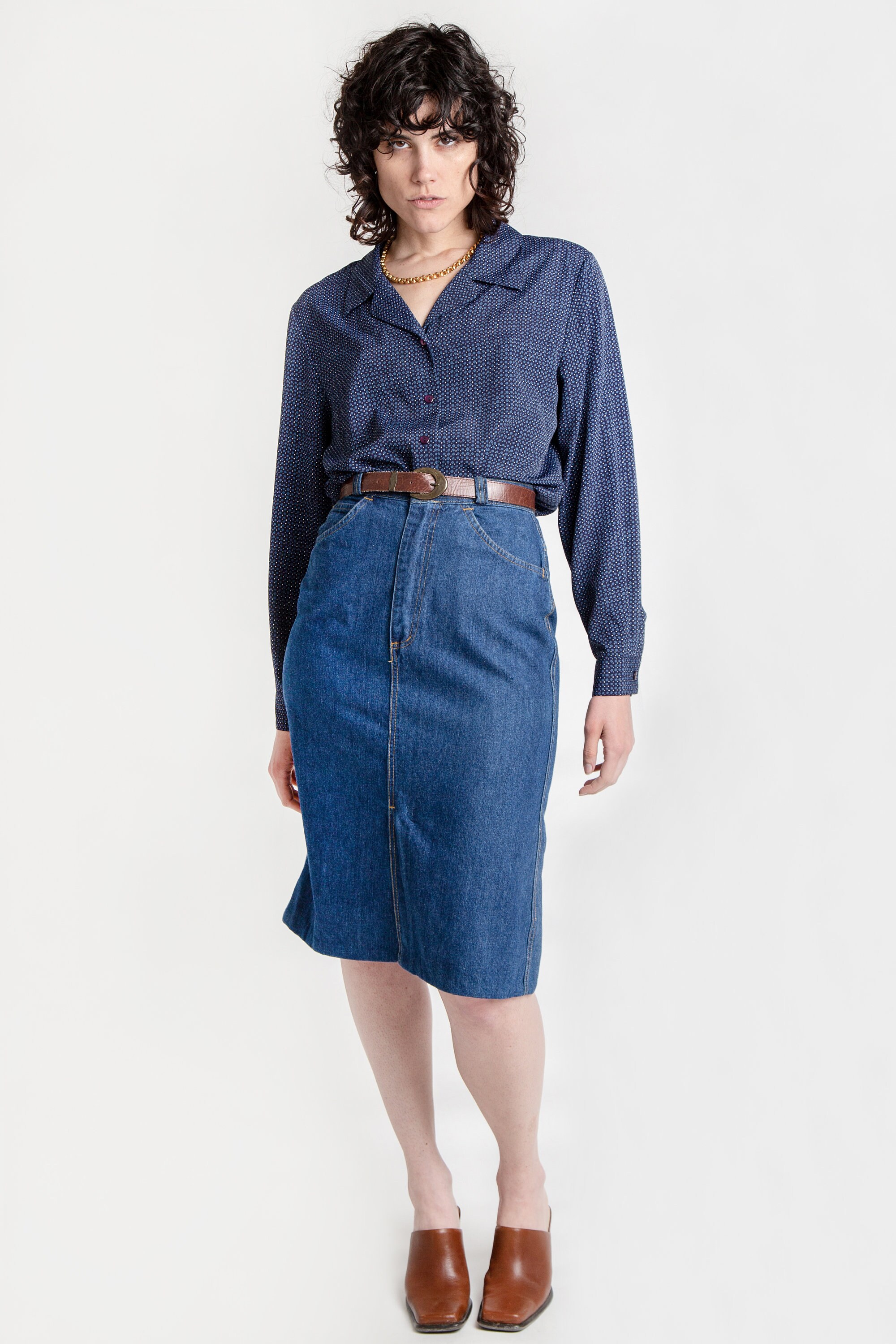 70s A-line Denim Skirt S - Etsy Ireland