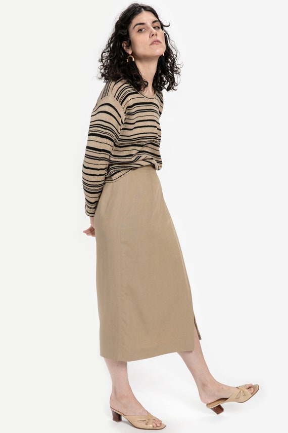 70s Tan Woven Skirt S - image 9