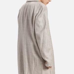 90s Grey Plaid Wool Coat L image 6