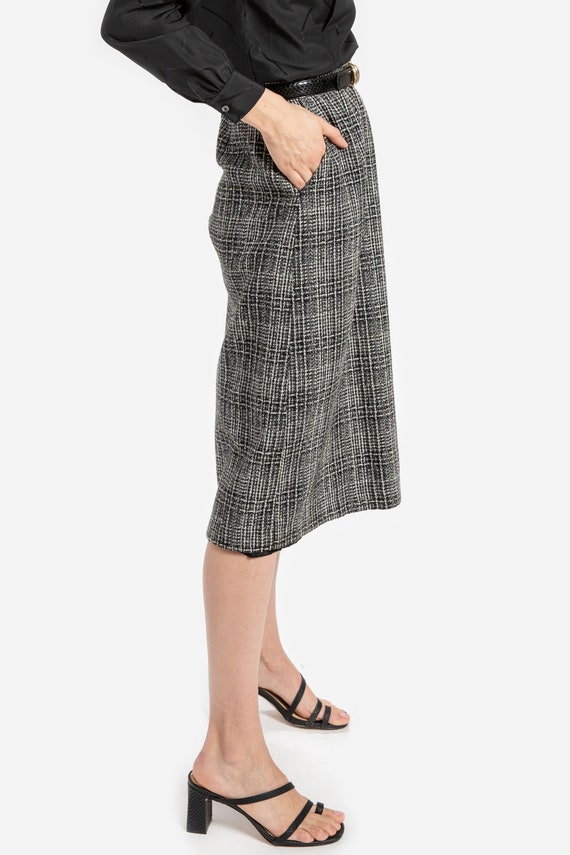 80s B&W Plaid Skirt S - image 8