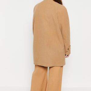 80s Camel Wool Funnel Coat M/L image 7