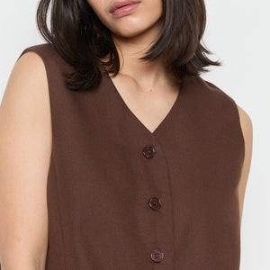 90s Chocolate Minimal Vest XL image 2