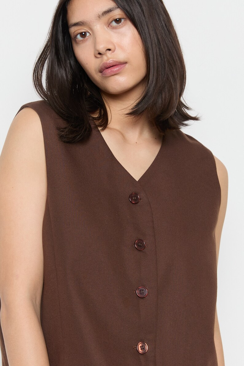 90s Chocolate Minimal Vest XL image 2