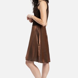 90s Copper Metallic Dress S image 3