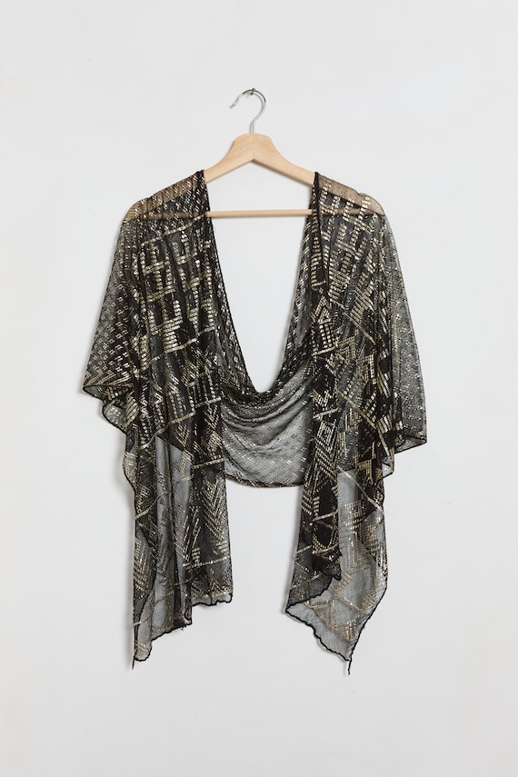 20s Silver Metal Egyptian Assuit Shawl - image 1