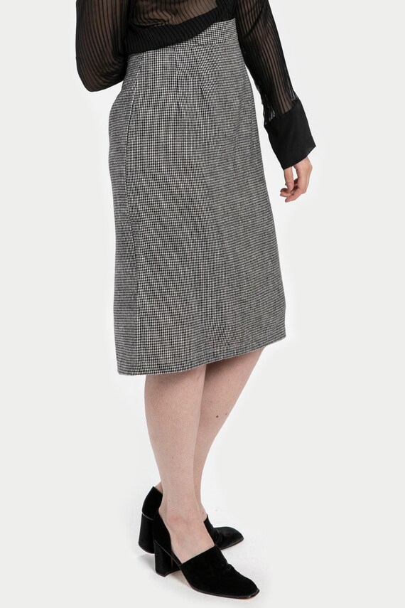 70s B&W Houndstooth Pencil Skirt S - image 9