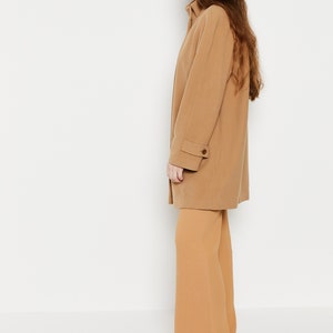 80s Camel Wool Funnel Coat M/L image 5