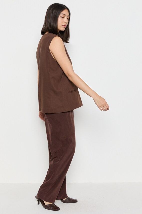 90s Chocolate Minimal Vest XL - image 7