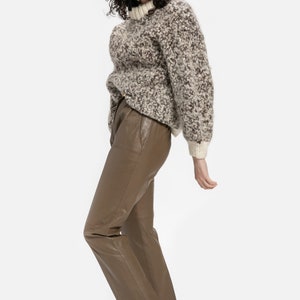 80s Taupe Leather Trousers XS image 5