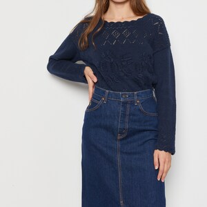 90s Dark Wash Denim Skirt S image 2