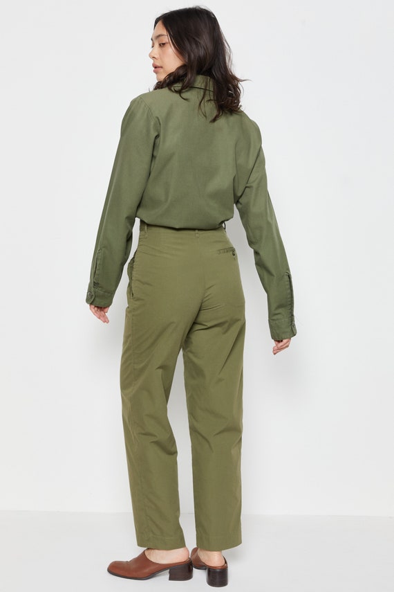 80s Army Green Pleated Trousers M - image 6