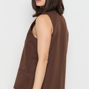 90s Chocolate Minimal Vest XL image 3