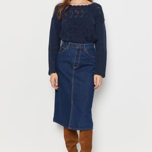 90s Dark Wash Denim Skirt S image 10