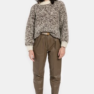 80s Taupe Leather Trousers XS image 2
