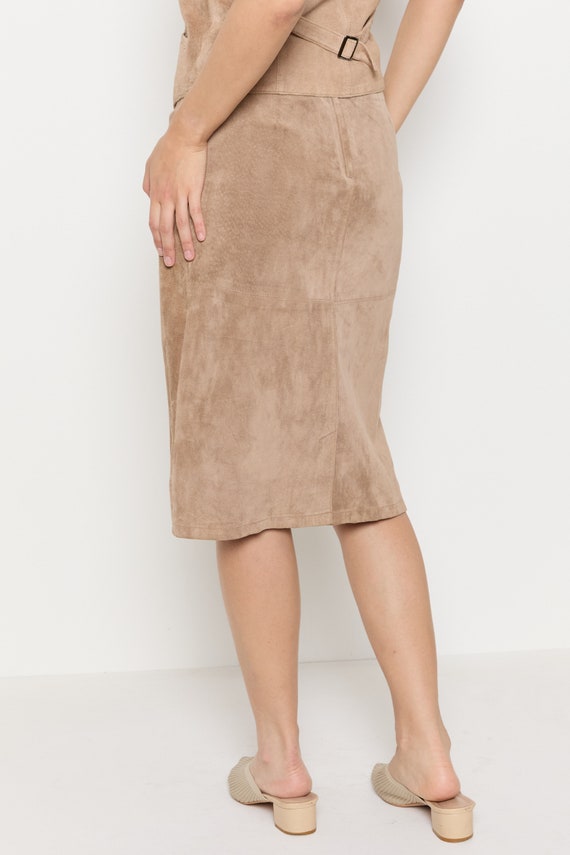 Vintage Suede Pencil Skirt - S