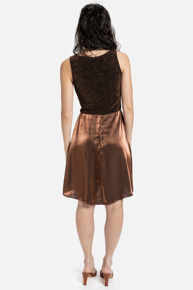 90s Copper Metallic Dress S image 6