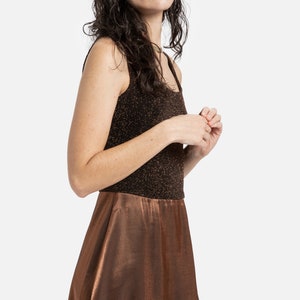 90s Copper Metallic Dress S image 9