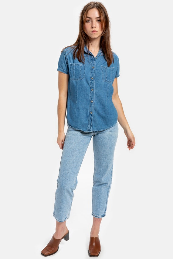 90s Chambray T-Shirt L - image 1