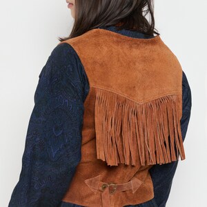 70s Whiskey Suede Fringe Vest M image 8