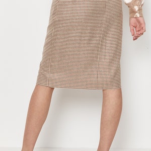 90s Walnut Houndstooth Set Pencil Skirt M image 5