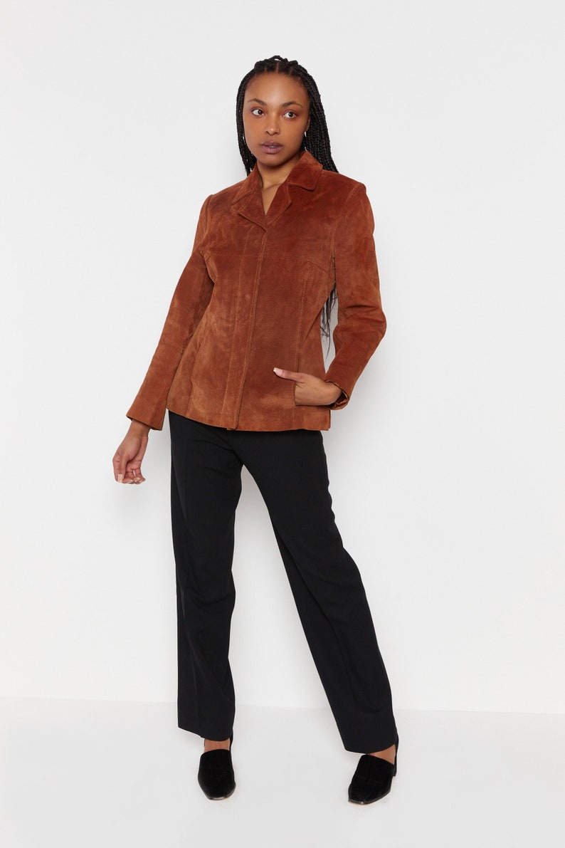 80s Whiskey Structured Suede Jacket S image 1