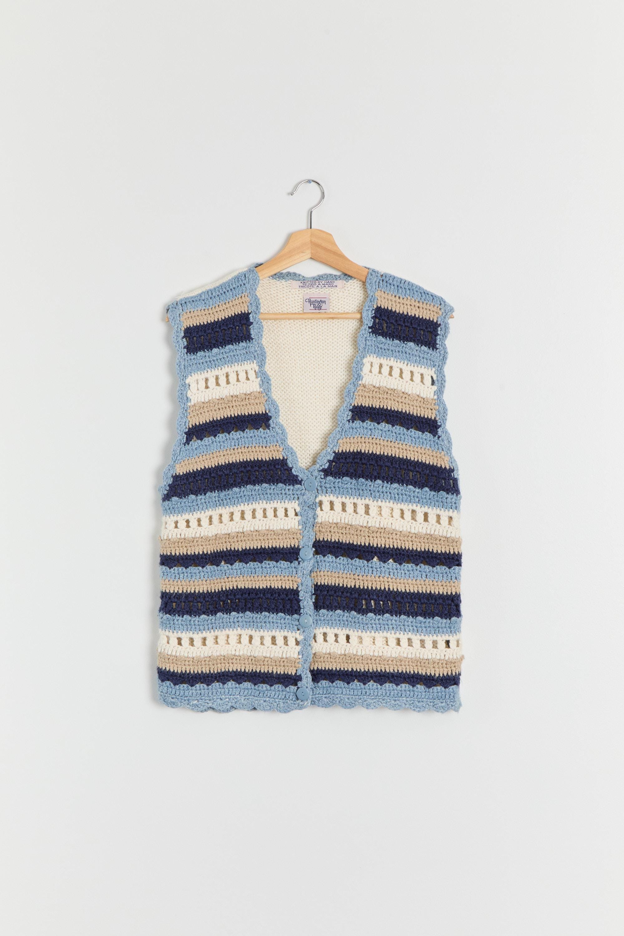 Débardeur Vintage Bleu Marine Rayé Noir Et Blanc - Taille M, Marque Old Navy, Occasion Très Bon état